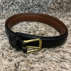 Classic Vintage Coach Black Belt Burnished Cowhide brass buckle